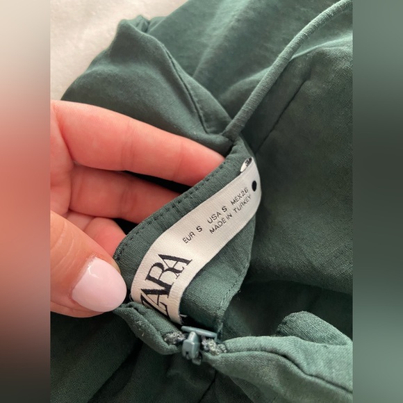 ZARA MINI DARK GREEN DRESS - Picture 3 of 3